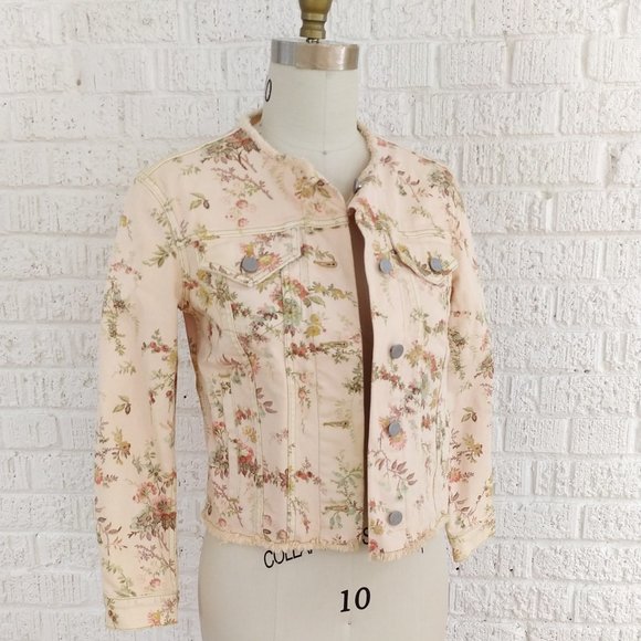 ADORABLE REBECCA TAYLOR PRINT JEAN JACKET - Picture 3 of 9